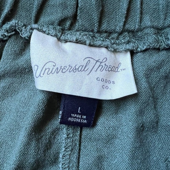 Universal Thread Linen Blend Shorts, Size Large Deep Green Drawstring Paper Bag - Picture 3 of 5